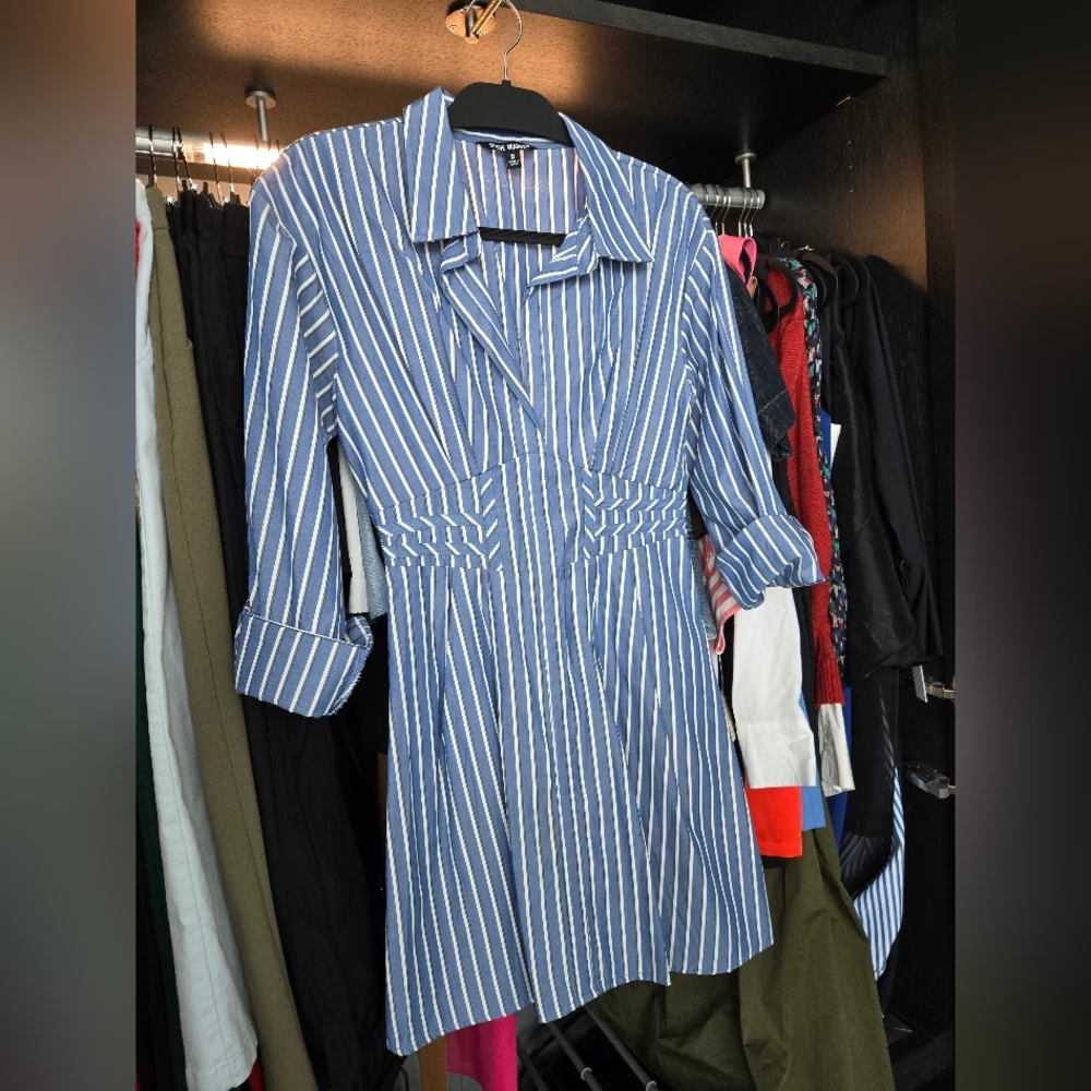 Steve Madden Blue and White Striped Shirt